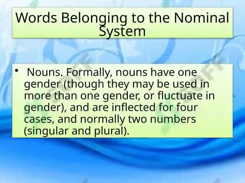 THE PROBLEM OF THE CLASSIFICATION OF WORDS 7