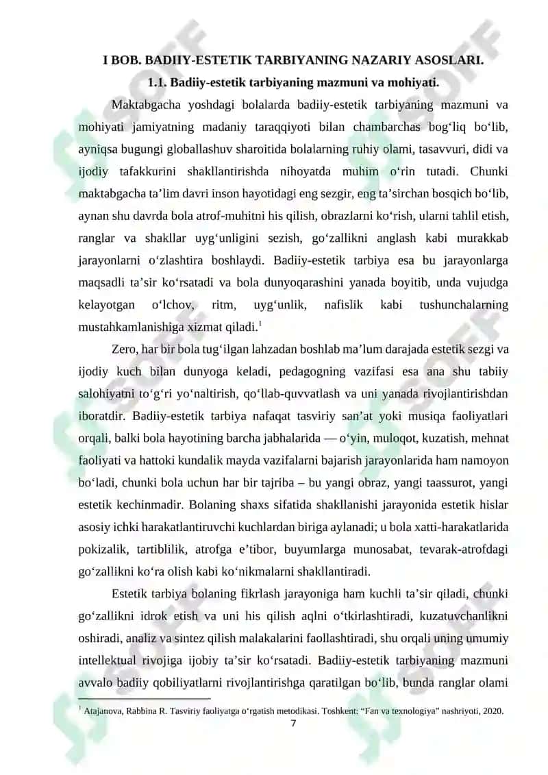 Badiiy-estetik tarbiyada milliy naqshlarning o’rni 7