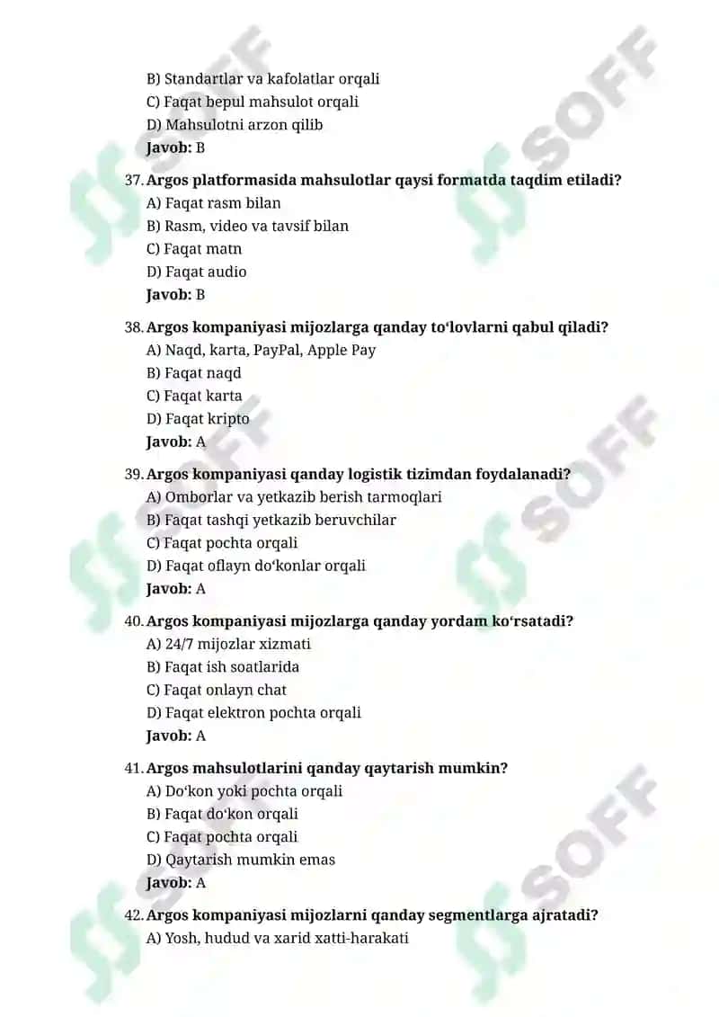 Argos 2025-yilgi  (Zamonaviy Texnologiya) 500 test javoblari bn 7