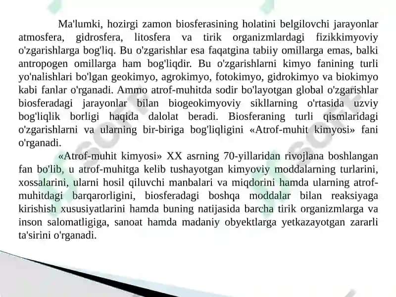 Atrof-muhit kimyosi 7