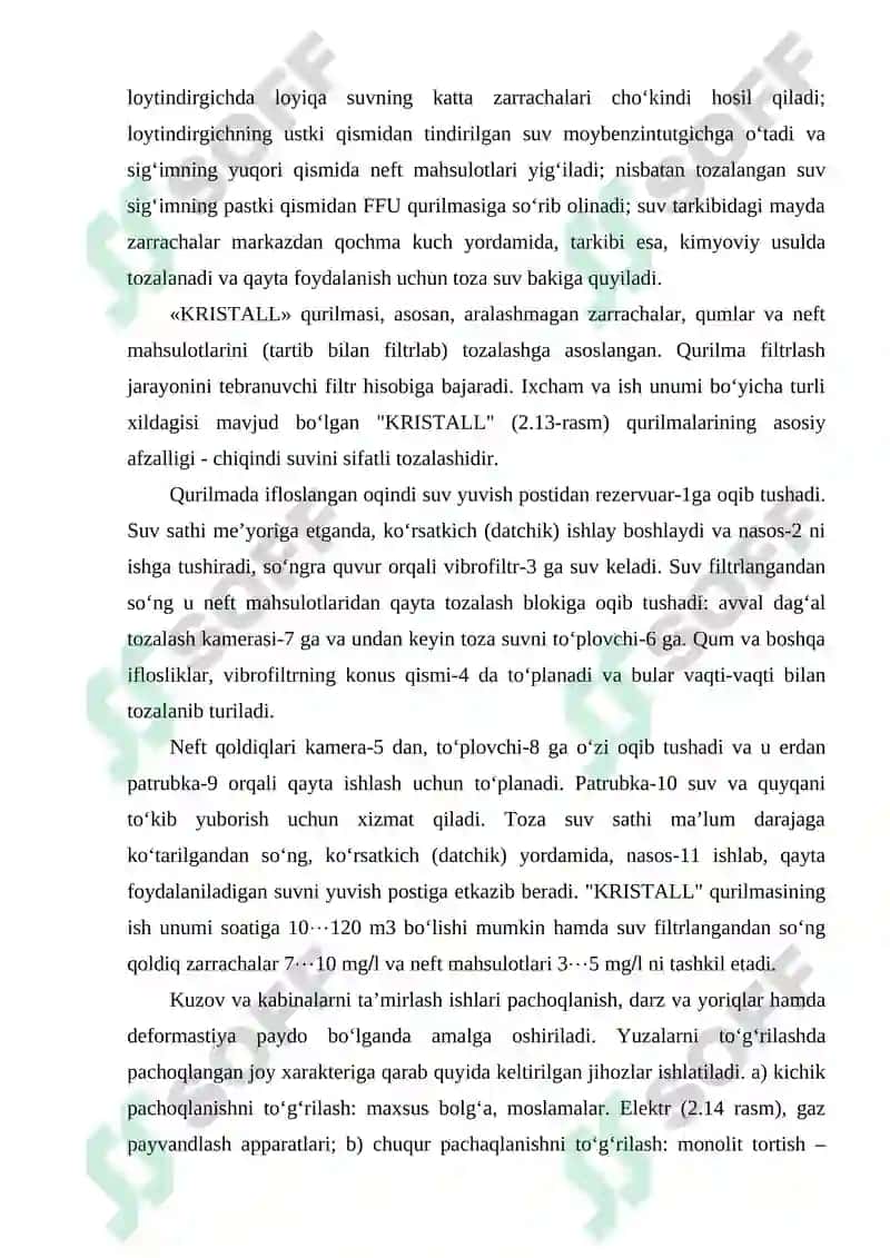 Gidravlik va pnevmatik jihozlar tizimlarining detallarini va yig‘ma birikmalarini ta`mirlash 7