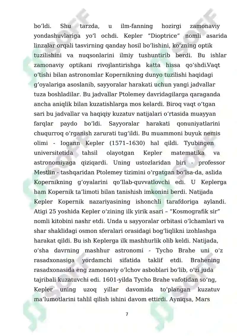 Kepler qonunlari 7