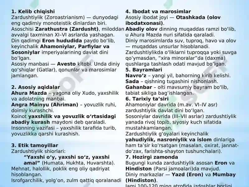 Qadimiy dinlarning iqtisodiy jihatlari 7
