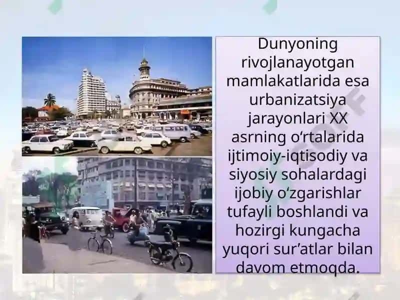 URBANIZATSIYA JARAYONINING GLOBAL VAREGIONAL JIHATLARI 7
