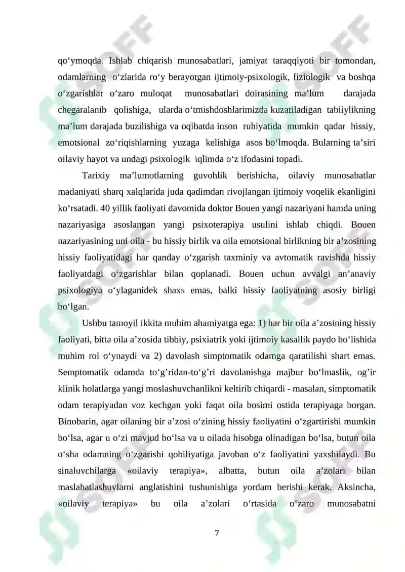 YOSH OILA TUSHUNCHASI, ASOSIY MUAMMOLARI VA ULAR BILA IJTIMOIY ISHNING ASOSIY YO‘NALISHLARI 7