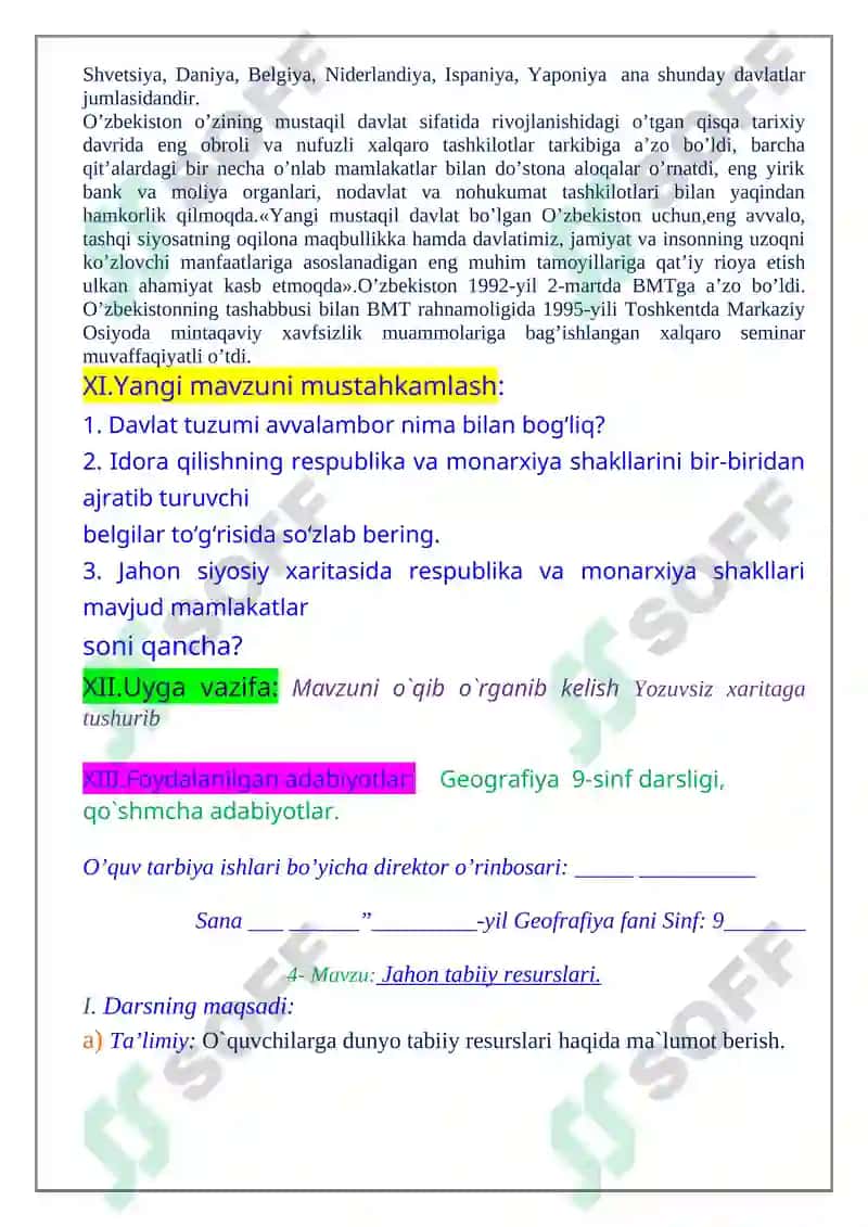Jahon Iqtisodiy – Ijtimoiy Geografiya 7