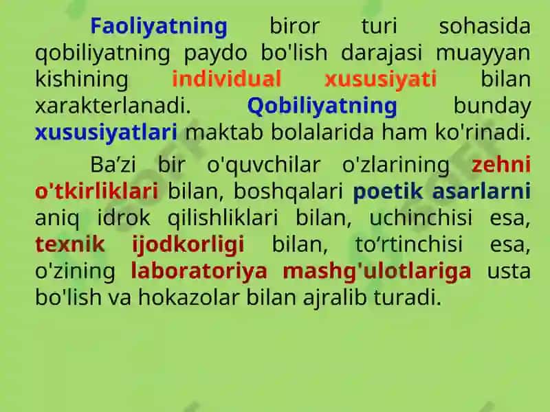 QOBILIYAT va QIZIQISH-HAVAS 7