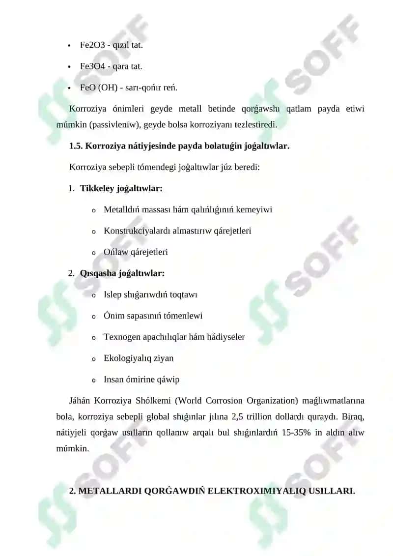 METALLAR KORROZIYASINA QARSI GÚRESIW USÍLLARÍ. 7