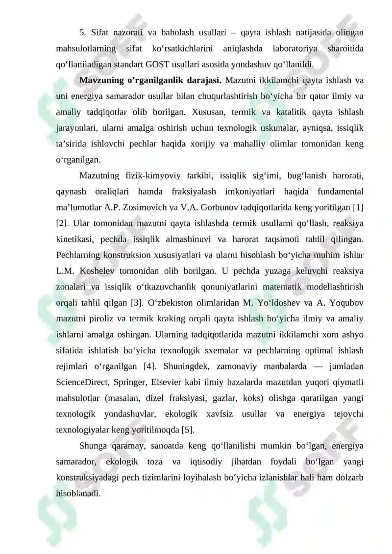 Mazut va uning tarkibi haqida umumiy ma’lumotlar 7