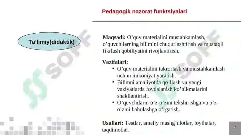 Pedagogik nazorat 7