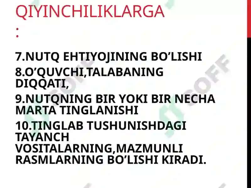 TINGLAB TUSHUNISHDAGI QIYINCHILIKLAR 7
