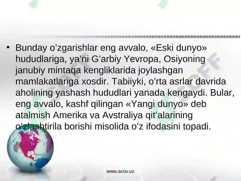 Mamlakatlar resurslarini taqsimlanish: vaqt davomiyligi va qazib olish vaqti 7
