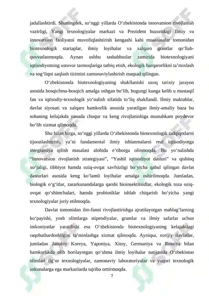 BIOTEXNOLOGIYANING RIVOJLANISH TARIXI VA ISTIQBOLLARI 7