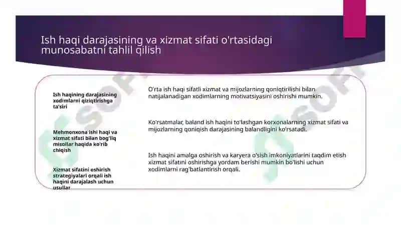 Turizm va mehmonxona xo'jaligi korxonalarida ish haqi va mehnat unumdorligi 7