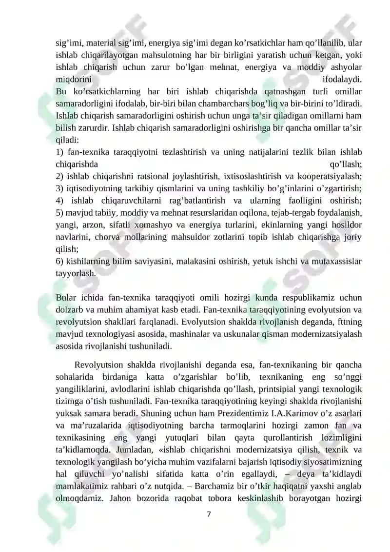 Ishlab chiqarish omillari va ularning turkumlanishi 7