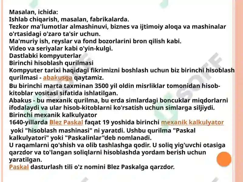 1960-1970 yillarda  kompyuterlar nomlari,tarkibi,ish faoliyati rivojlanishi 7