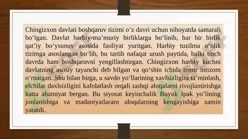 Chingizxon davlarini tashkil topishi 7