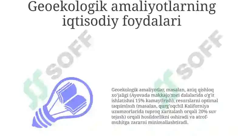 Geoekologiya fanining amaliy ahamiyatini tahlil qilish 7