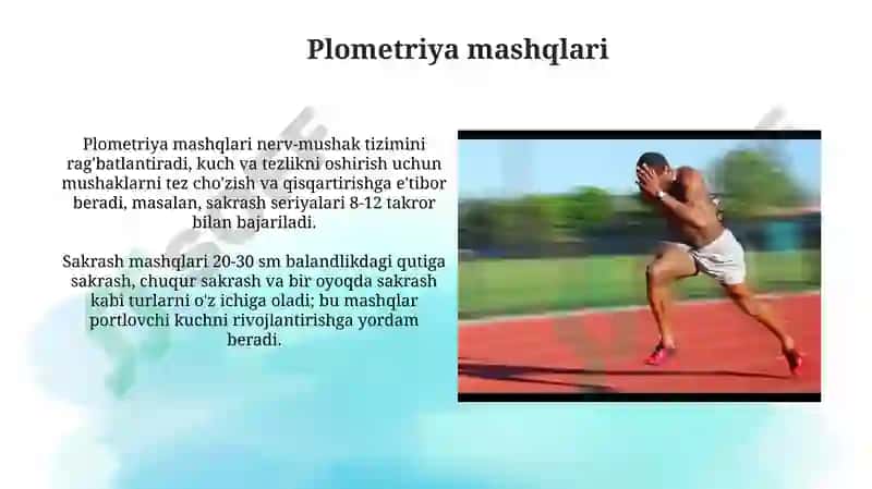 Qisqa masofaga yugurishda maxsus jismoniy tayyorgarlik 7