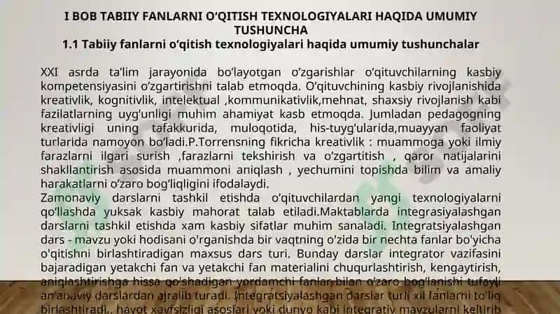 Tabiiy fanlarni o'qitishda hamkorlikda o'qitish texnologiyasining komandada o'qitish metodidan foydalanish. 7