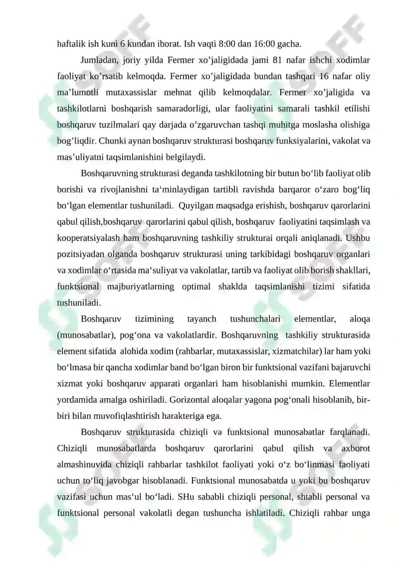 Fermer xo'jaligini rivojlantirish bo'ycha amaliyot hisoboti 7