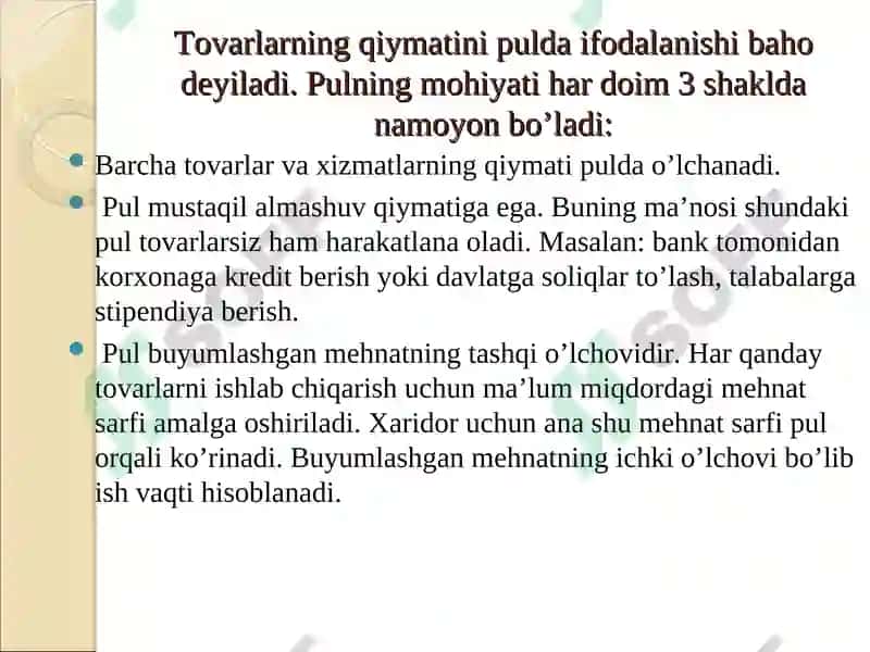 Pulning paydo bo‘lishi, zarurligi va funksiyalari 7