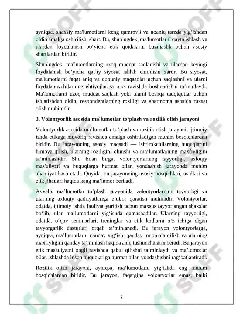 Ijitimoiy ishda tatqiqot o’tkazishning etikasi 7