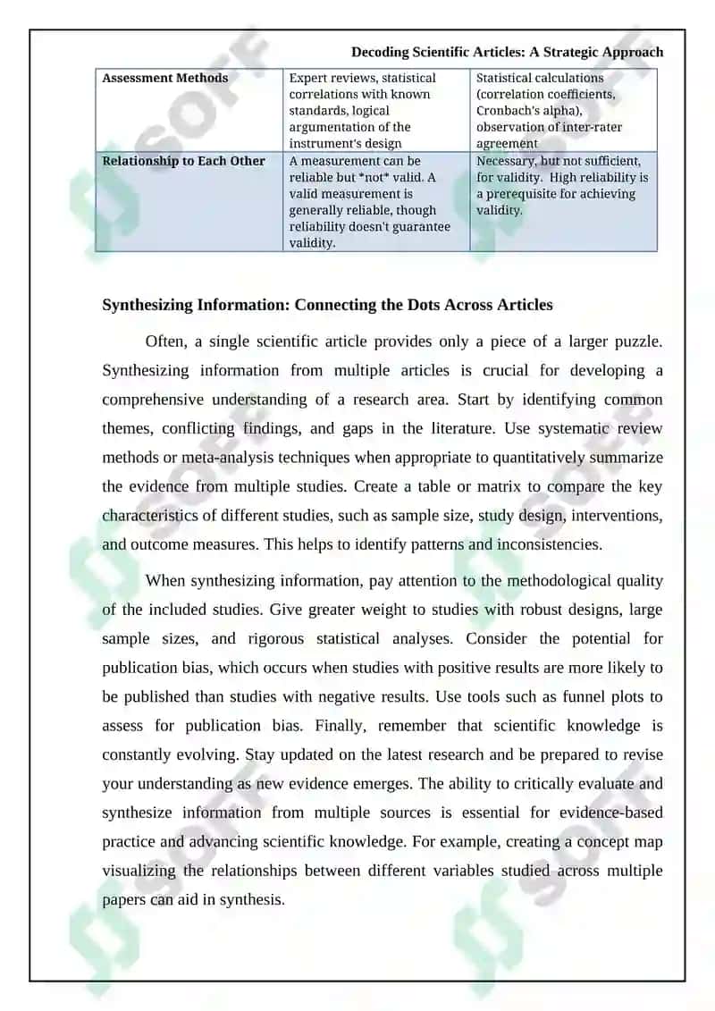 Reading and working on scientific articles 7