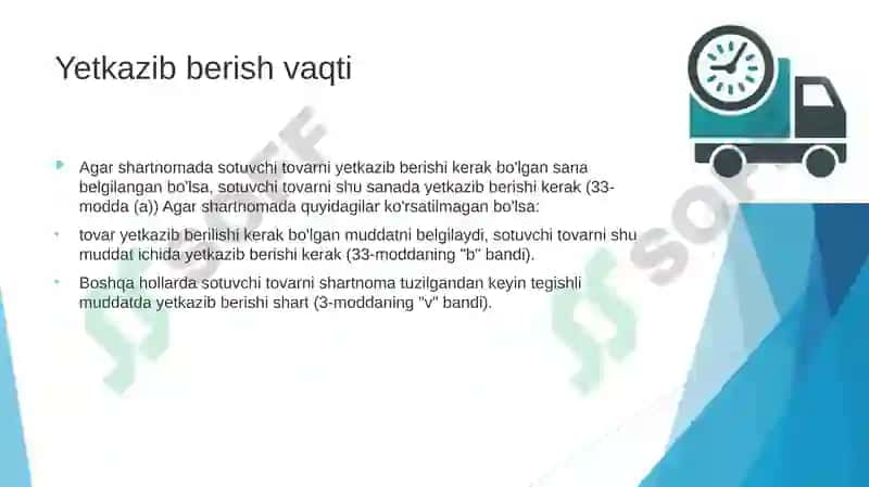 Sotuvchivaxaridorning majburiyatlari va ikkala si umumiy qoidalar 7
