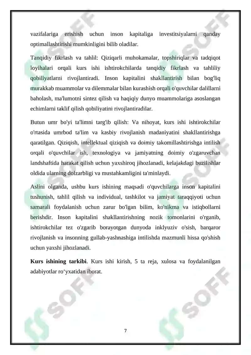 Inson Kapitali va Uni Shakillantirish Xususiyatlar 7
