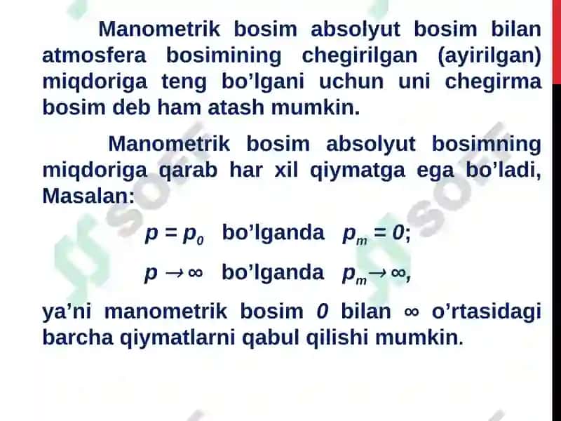 GIDROSTATIKANINGQONUNLARI VA UNING TEXNIKADA TADBIG’I 7