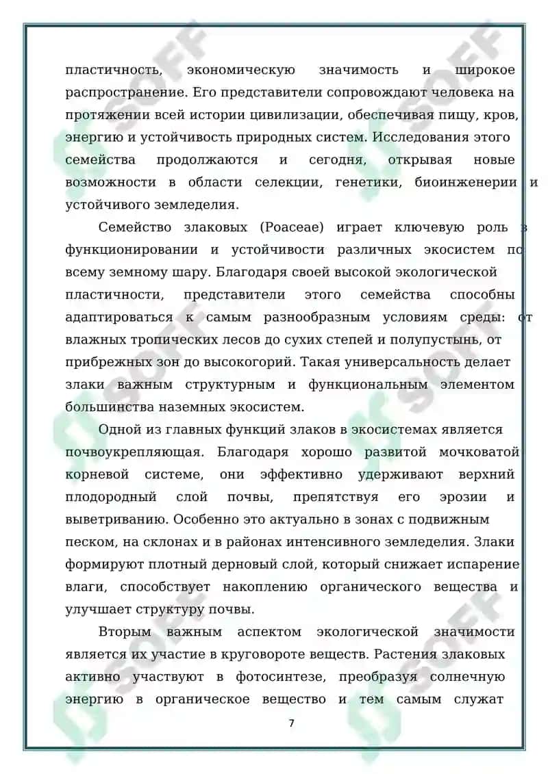 ПРЕДСТАВИТЕЛИ СЕМЕЙСТВА ЗЛАКОВЫХ (POACEAE) ПРОИЗРАСТАЮЩИЕ В ДИКОМ ВИДЕ 7