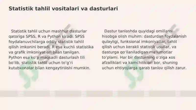 Statistik tahlil qilish vositasi 7