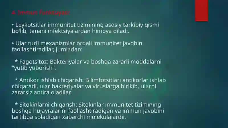 Leykotsitlar Fiziologiyasi 7