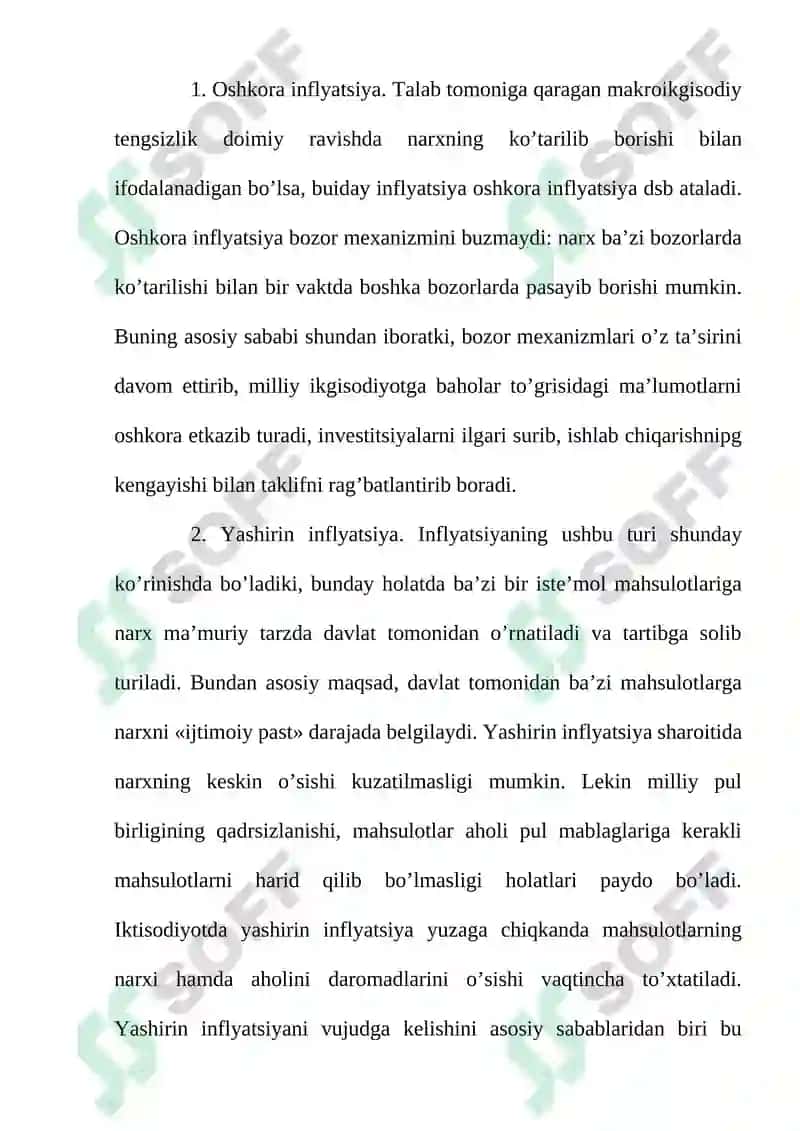 Inflyatsiya va uning namoyon bo’lish shakllari 7