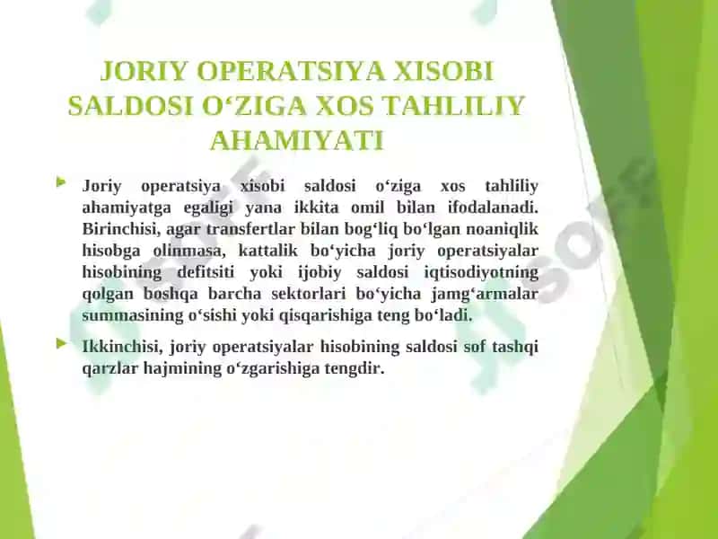 TO‘LOV BALANSINING IQTISODIY TAHLILI 7