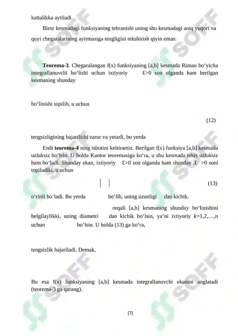 Riman va Riman-Stiltes integrallari 7