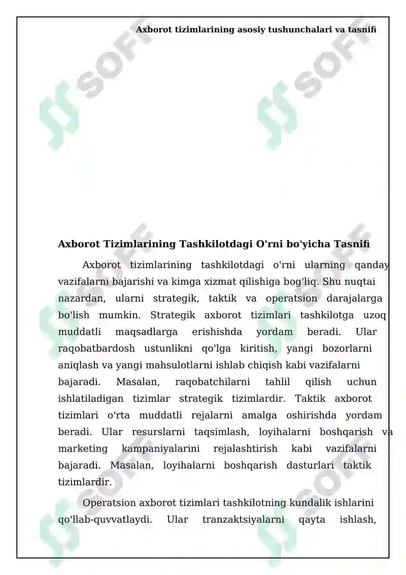 Axborot tizimlarining tasnifi 7