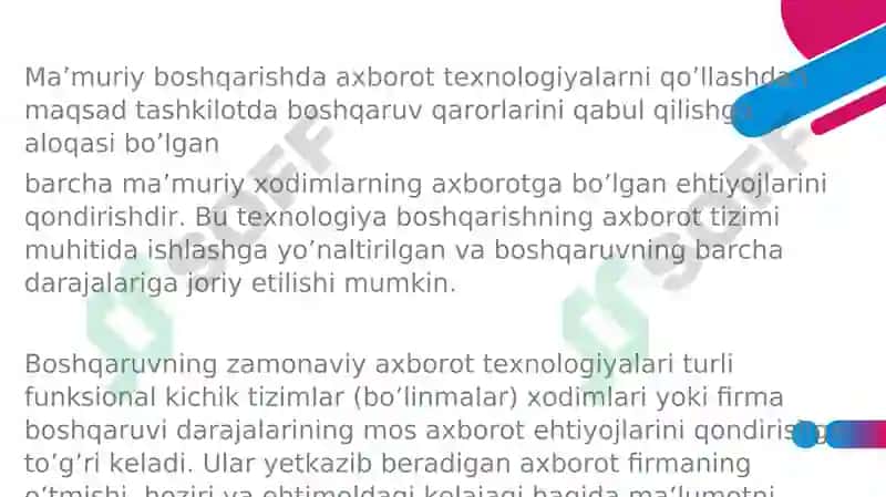TURIZM VA MEHMONXONA TASHKILOTLARIDA AXBOROT VA KOMMUNIKATSIYA 7