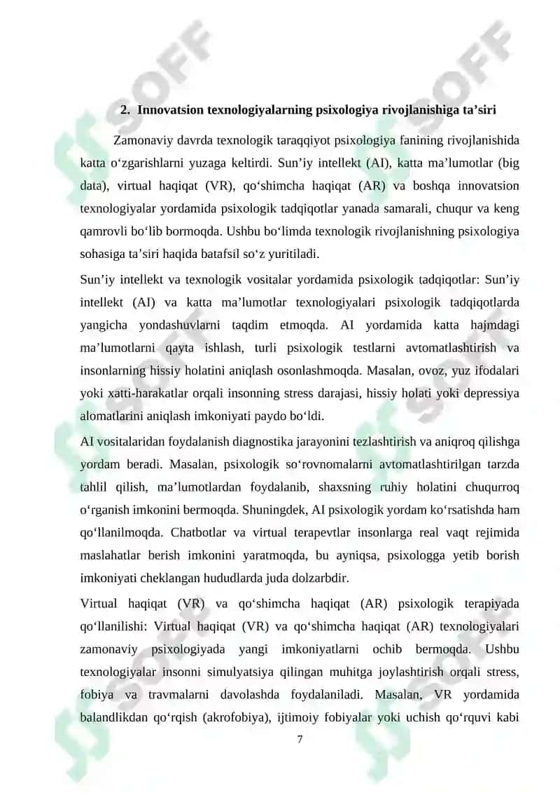 Psixologiya fanining rivojlanishining zamoniviy tendensiyalari 7
