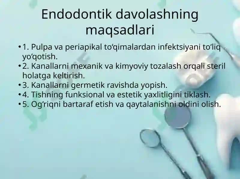 Endodontiya tushunchasi va davolash usullari 7