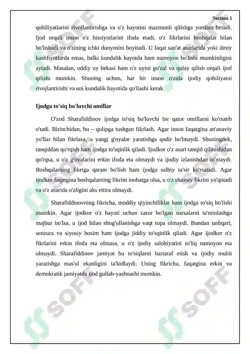 Ijodni anglash baxti 7