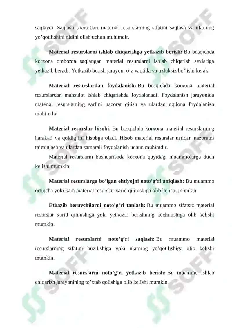 MATERIAL XARAJATLARINING HISOBI 7