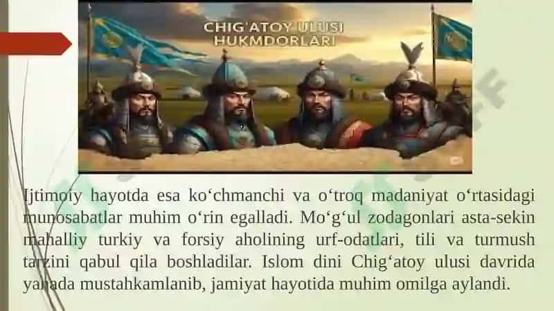 O'rta Osiyo Chig'atoy ulusi davrida 7