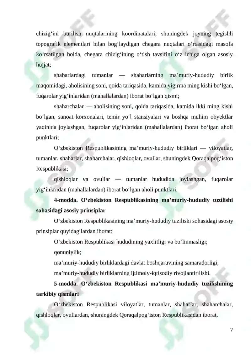 O’zbekistonning ma’muriy-siyosiy tuzilishi kurs ishi 7