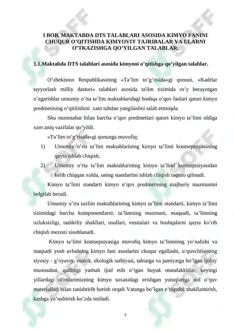 Kimyo fanini o’qitishda qiziqarli tajribalar va ulardan o’rinli foydalanish yo’llari 7