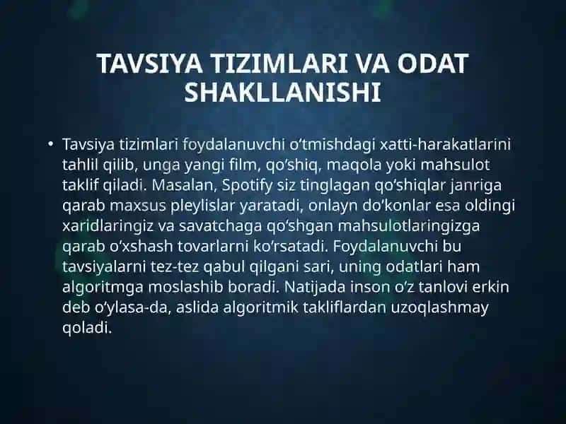Algoritmlarvafoydalanuvchixatti-harakati 8