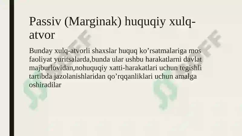 HUQUQIYXULQ-ATVOR HUQUQBUZARLIKVA YURIDIK JAVOBGARLIK 8