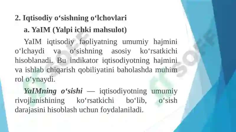 ZAMONAVIY IQTISODIY O‘SISH MODELLAR IQTISODIYOT INDEKSI KO‘RSATKICHLARI TIZIMI 8