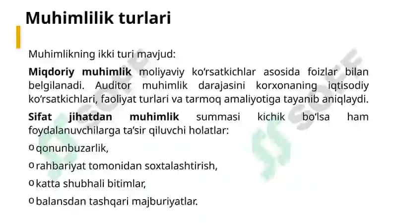 Audit riski va uni baholash usullari 8